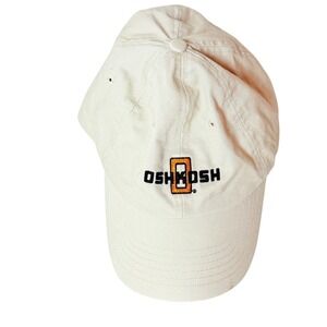 OshKosh Logo Baseball Cap Cream Cotton Adjustable Strap Dad Hat Embroidered